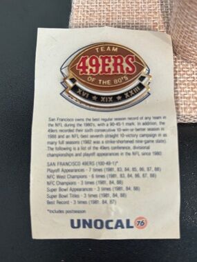 1989 Unocal 76 San Francisco 49ers Team of the 80s Pin